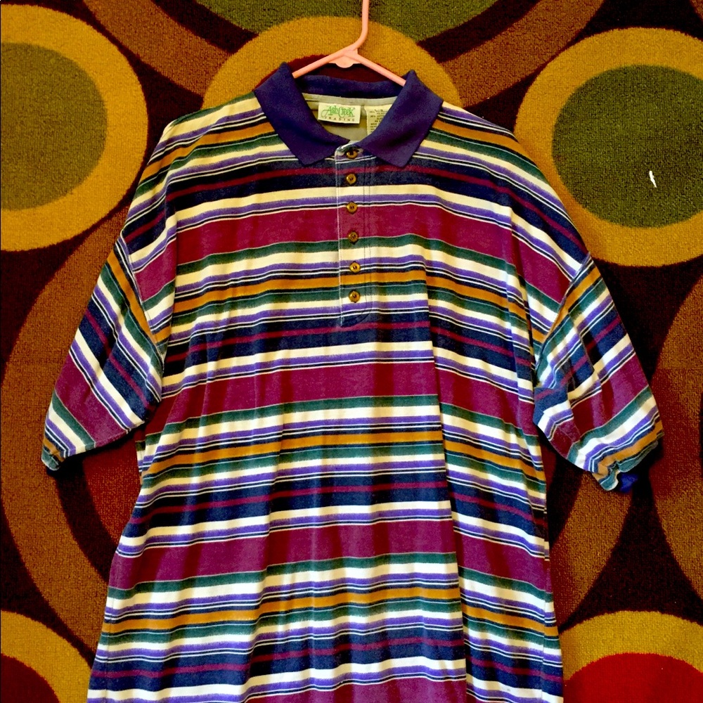Vintage Striped Polo/Short Sleeve Button Down